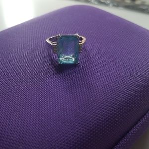 Blue Topaz Sterling Silver Ring